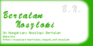 bertalan noszlopi business card